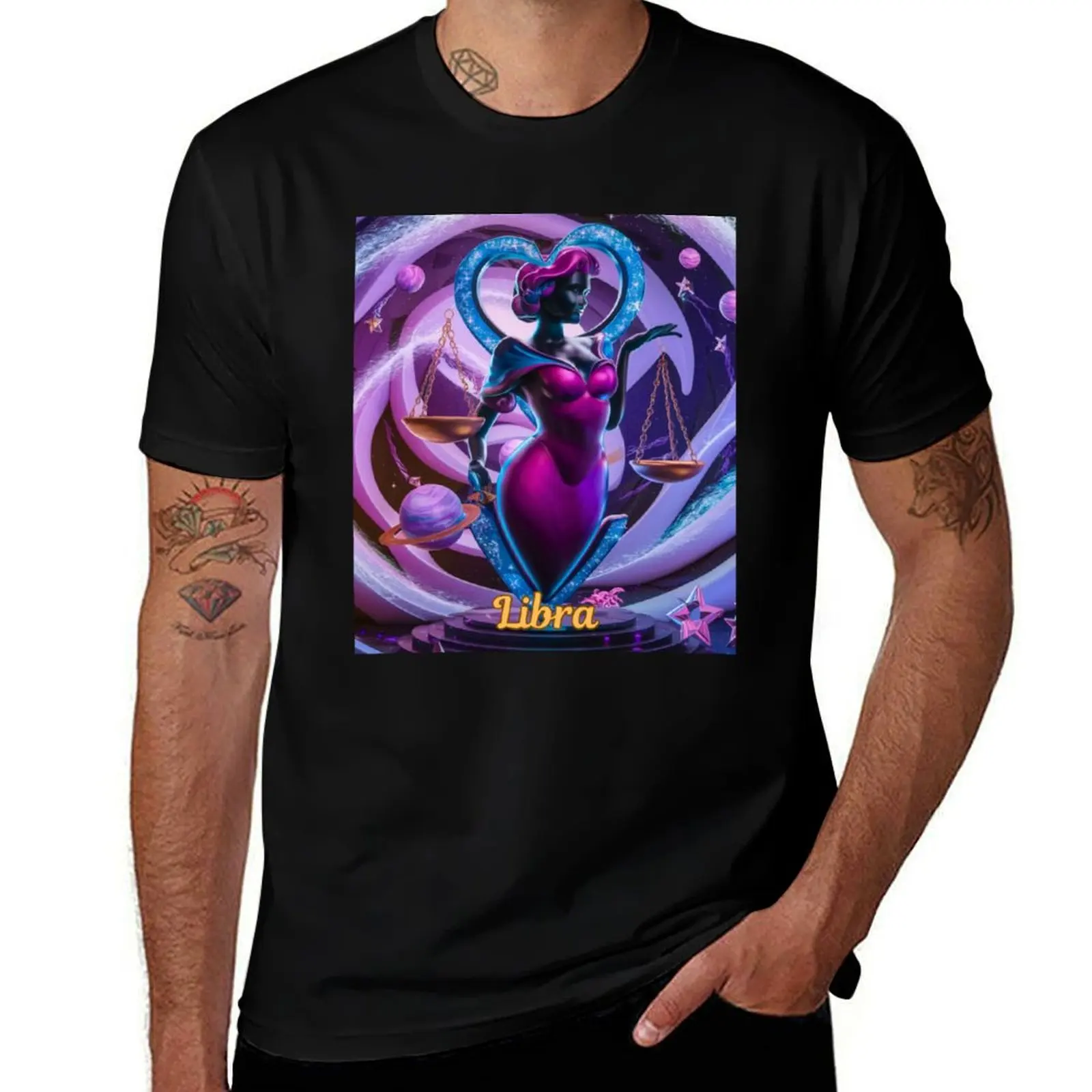 Libra Zodiac, heart shape T-Shirt Soft Cotton Print T-Shirt