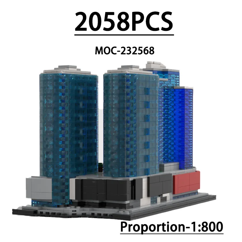 

MOC-232568 Строительный блок Модульное жилое здание 1:800 Модель, 2058 деталей, Детская игрушка на день рождения и Рождество в подарок