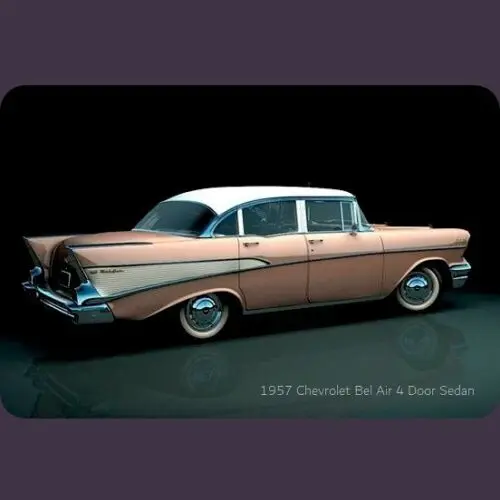 K1,1957 Bel Air 4 Door Sedan **Vintage Ad Reproduction Tin Sign** 8x12-Aluminum