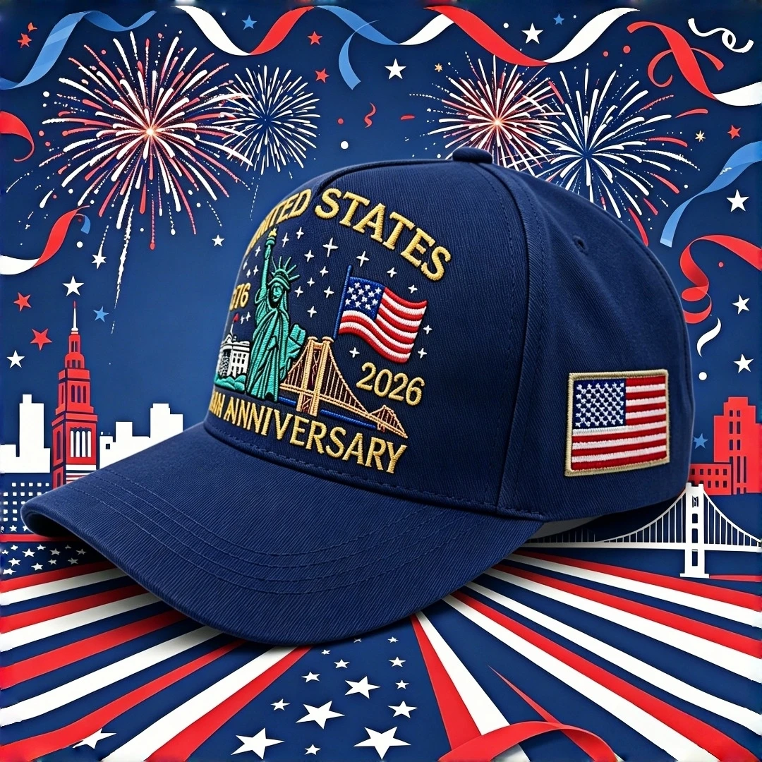 United States 250th Anniversary 1776-2026 Embroidered Trucker Hat Statue of Liberty American Flag Adjustable Baseball Cap