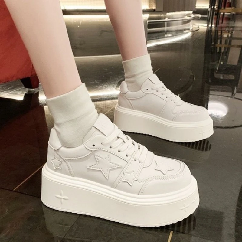 2025 Spring Autumn New Women Shoe Fashion Height Increa Casual Shoe Thick Soled Anti Slip Board Shoes Korean Edition Sport Shoes