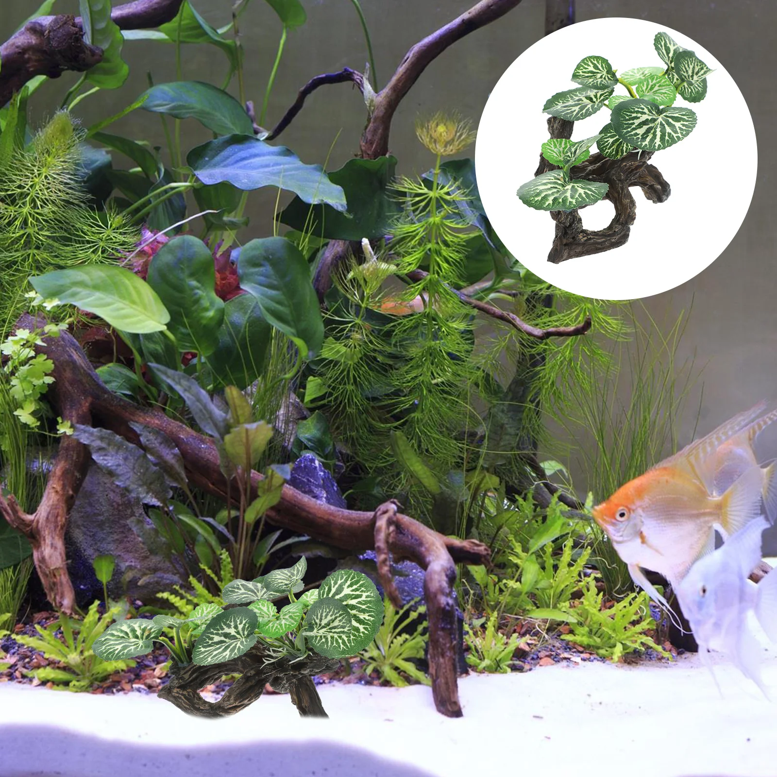 

Aquarium Ornaments Landscape Plant Artificial Decorative Reptile Cave Decoration Terrarium Plants