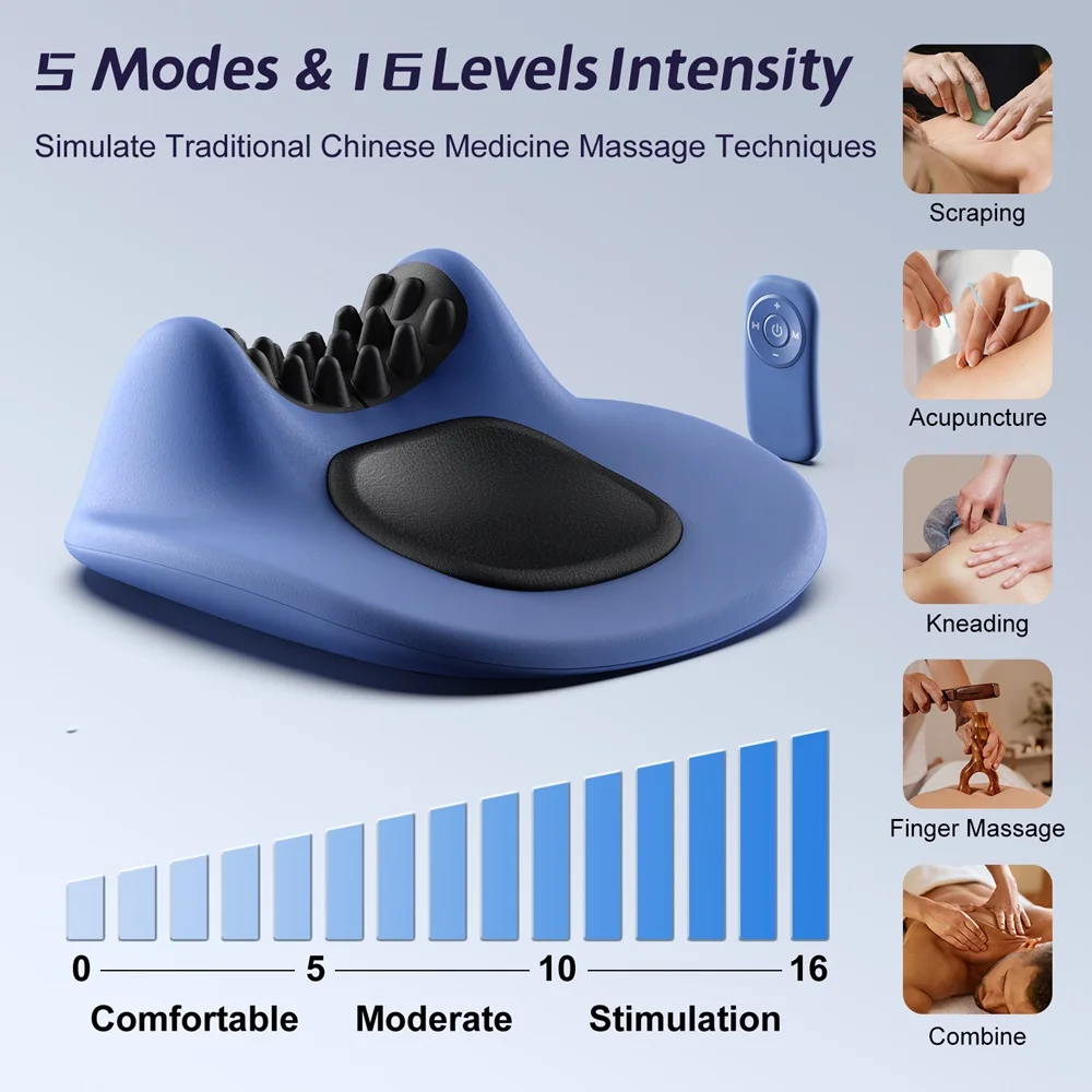 EMS Pulse Neck Pillow Massager Electirc Cervical Stretcher Heating Vibration Muscle Relax Cervical Chiropractic Traction Pillow