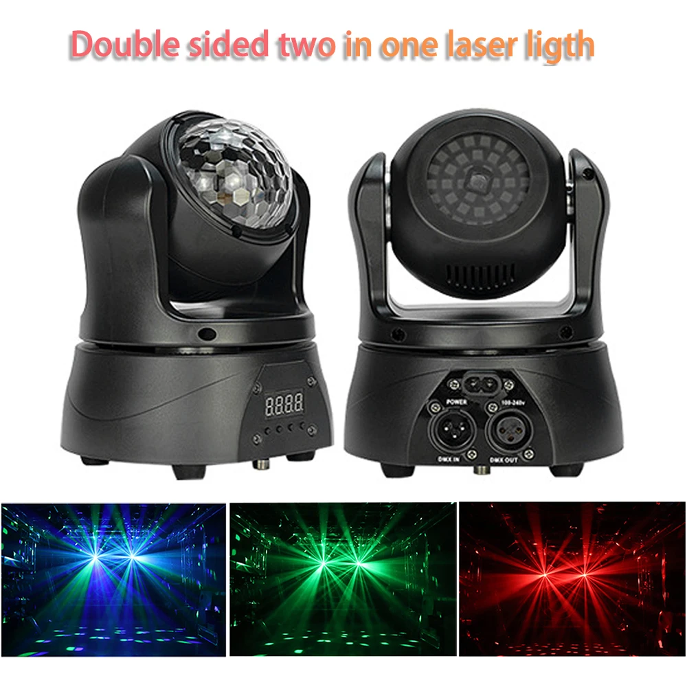 

RGB Double-sided moving head Disco Lights DJ Party Laser lights Wedding Festival Audience Stage Lights Christmas Halloween Light