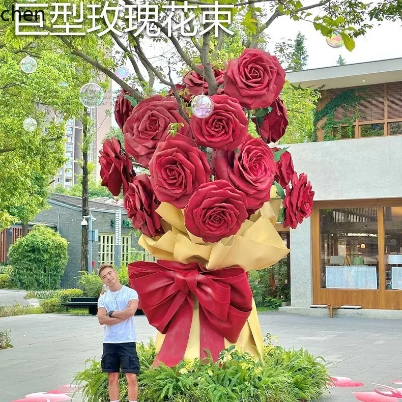 

Giant Rose Bouquet Decorations, Artificial Flowers for Landscaping and Wedding Arrangements