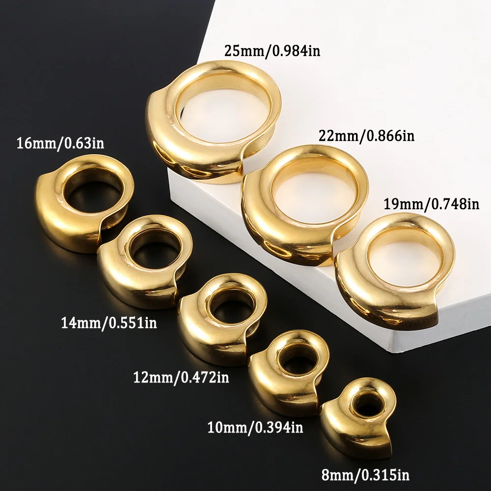Giga 2Pcs Ear Plugs Tunnels Stretcher 316L Stainless Steel Gauges Expander 8mm-25mm Body Piercing Jewelry Earrings Punk