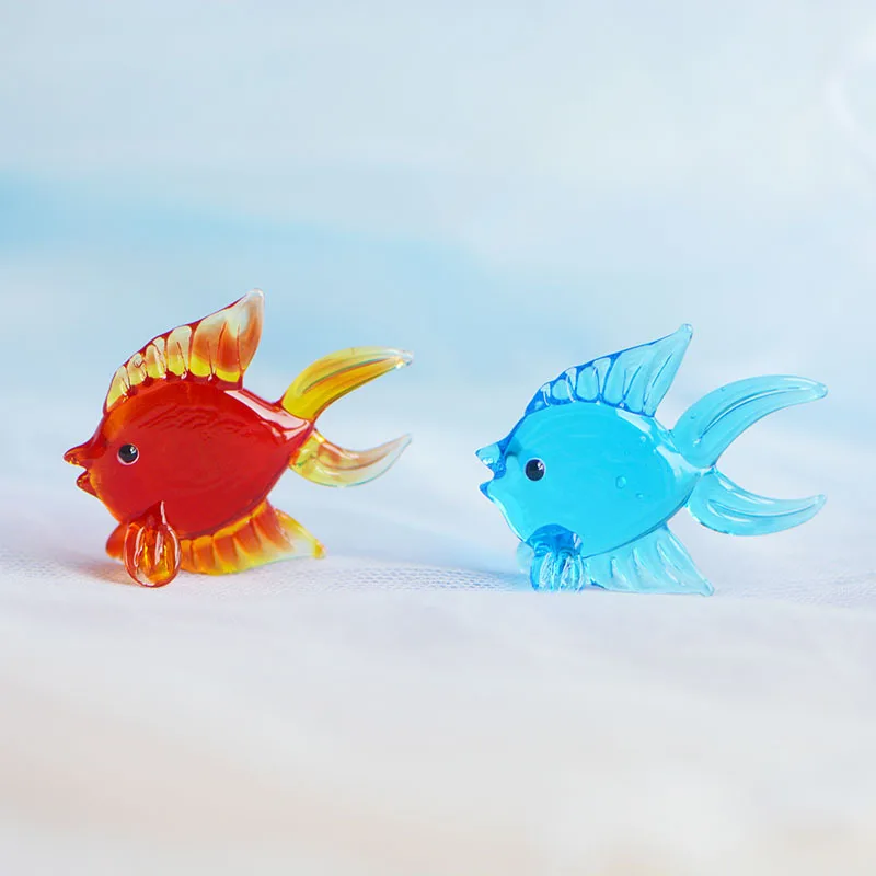 

Creative Cute Miniature Little Dolphin Figurine Transparent Glass Animal Ornament Desktop Household Decorative Accessories New