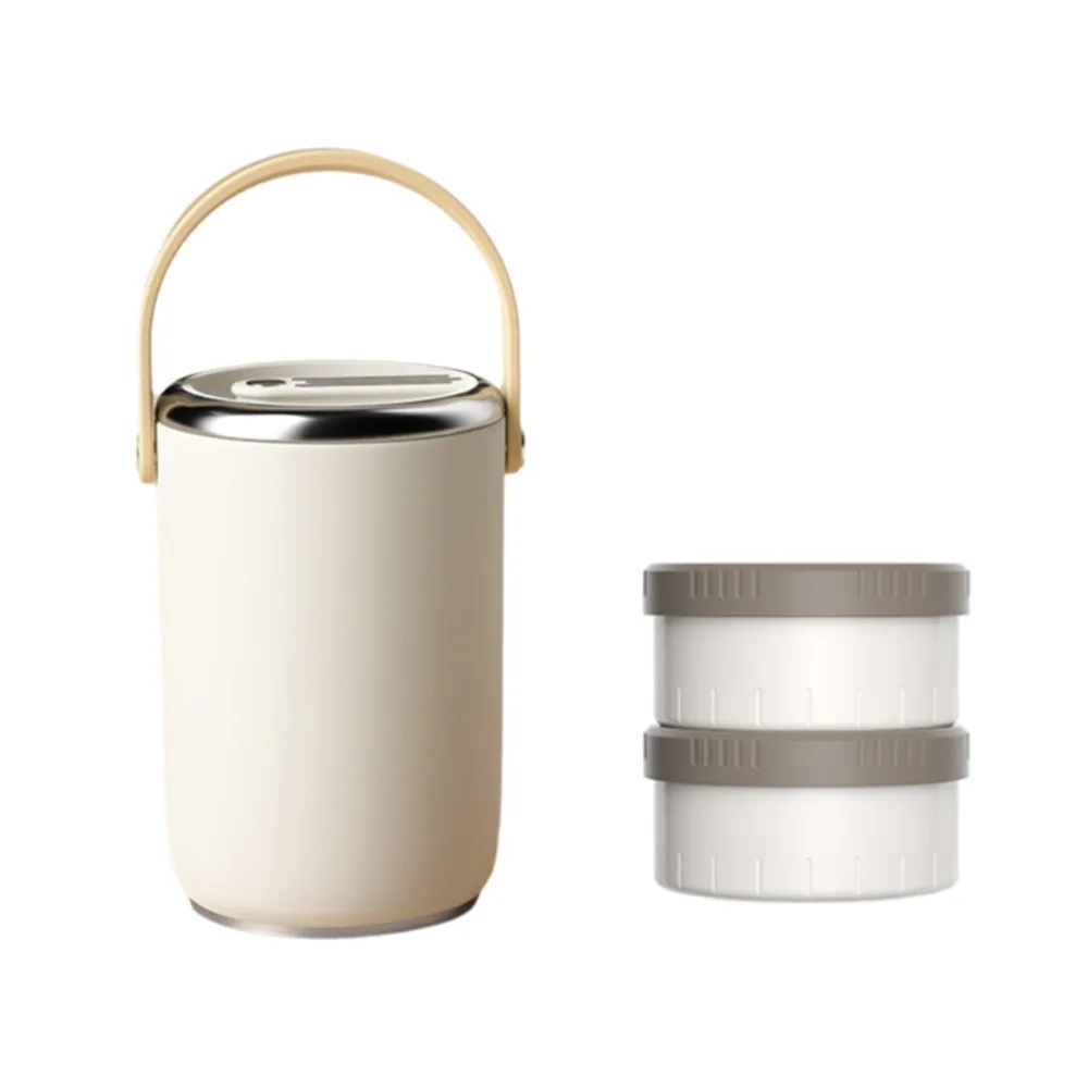 Multi-layer Vacuum Insulated Food Jar Large Capacity Long-lasting Heat/Cold Retention Insulated Food Bucket Sealed
