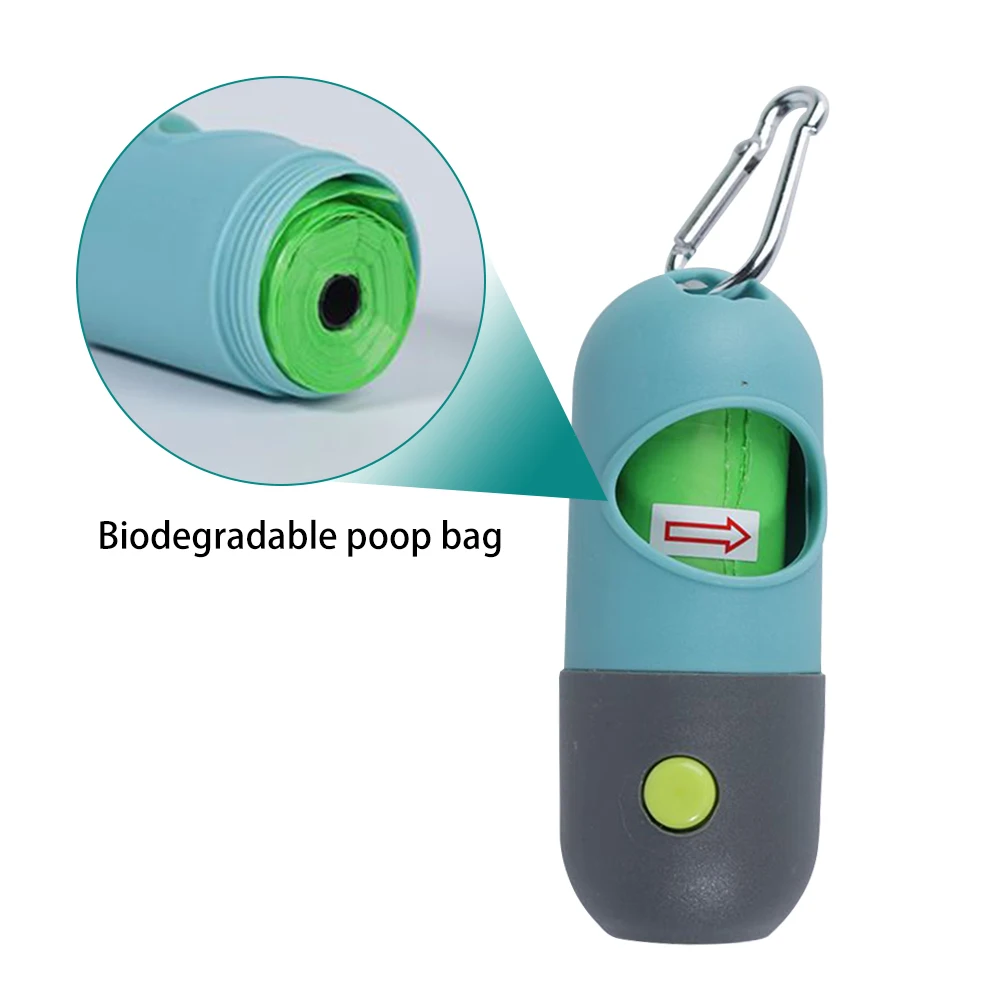 Degradable Dog Poop Bags Dispenser LED Light Puppy Waste Pocket Outdoor Travel Pouch Cats Poop Cleaning Garbage Bag Pet Supplies