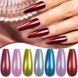 PUENTE Super Shine Silver Metal Gel With Colorful Glaze Mirror Chrome Effect Gel Nail Polish Semi-permanent Nail Art Varnish