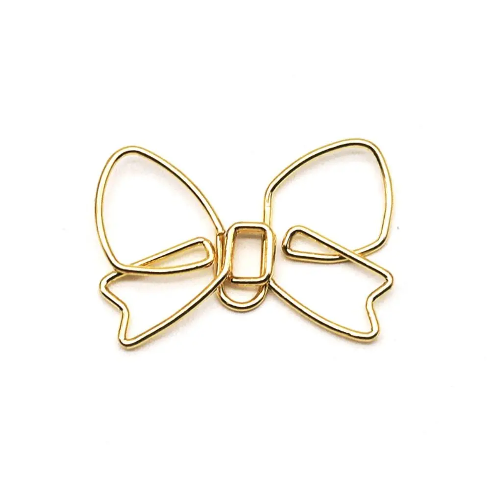 10PCS File Clip Metal Bowknot Paper Clips Creative Gold Bookmark Clip Special-shaped Paper Clamps Office/School