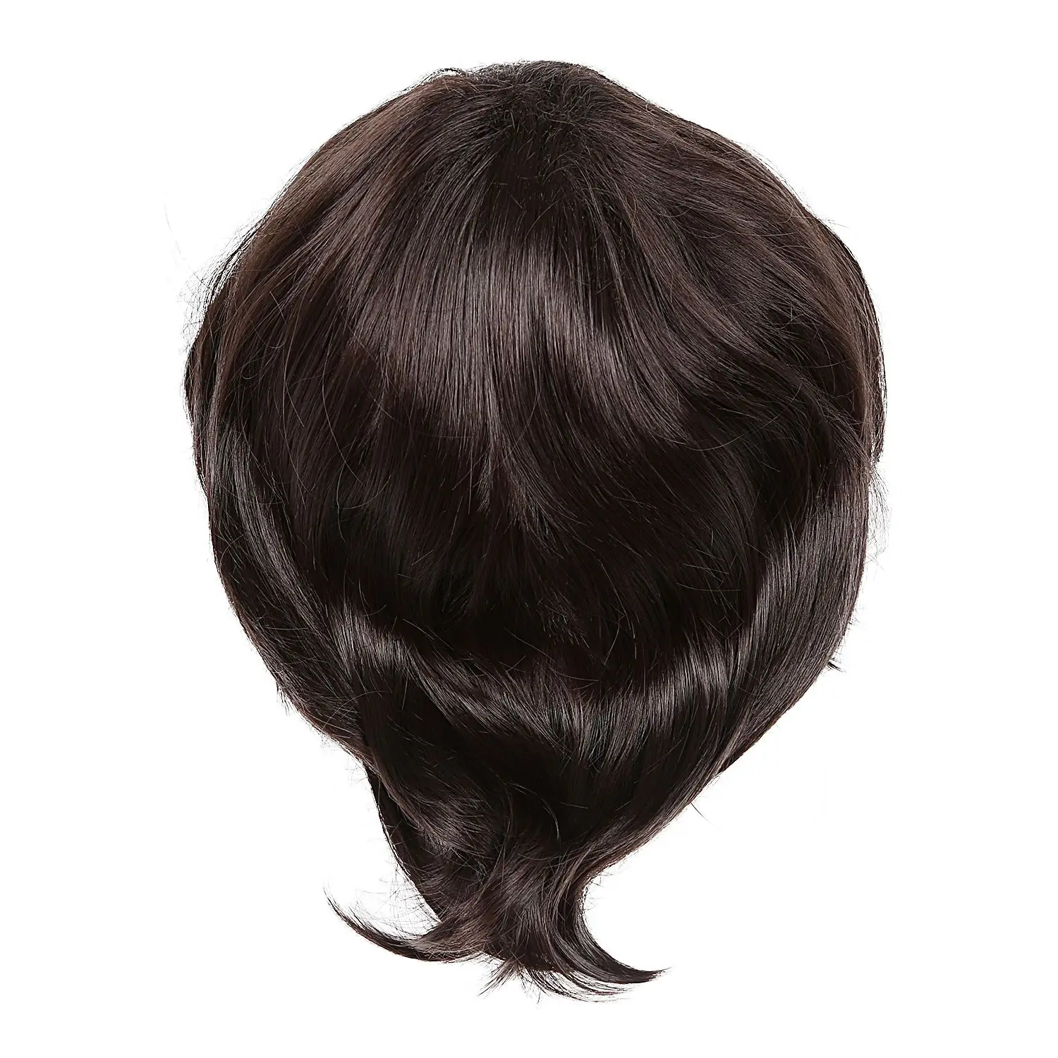 

Fashion men's wig short straight high temperature silk Synthetic wig full wigs/artistic men Brown black wigs for men