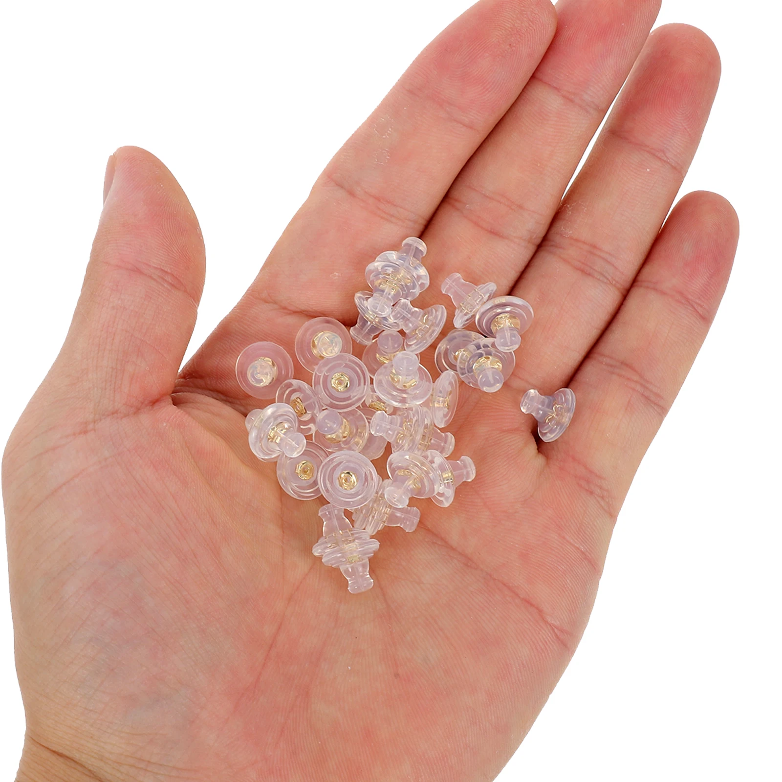 

100pcs Ear Ring Back Cover Stabilizers Silicone Studs Holders Stopper Pad Soft Clear Earring Backs Replacement Safety Stoppers