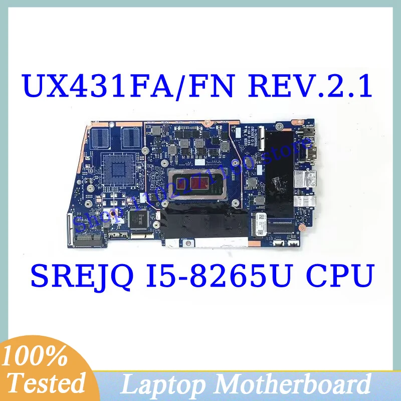 UX431FA/FN REV.2.1 For Asus ZenBook Mainboard With SREJQ I5-8265U CPU Laptop Motherboard 100% Full Tested Working Well