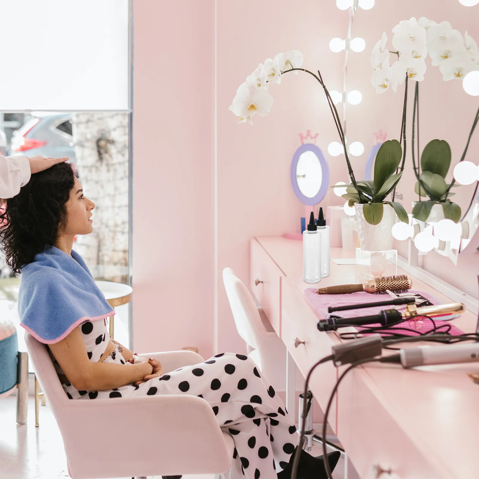 

10Pcs Transparent Plastic Hair Dye Bottles 250ml Pointed Mouth Hair Coloring Containers Perfect for Salon Household Pet