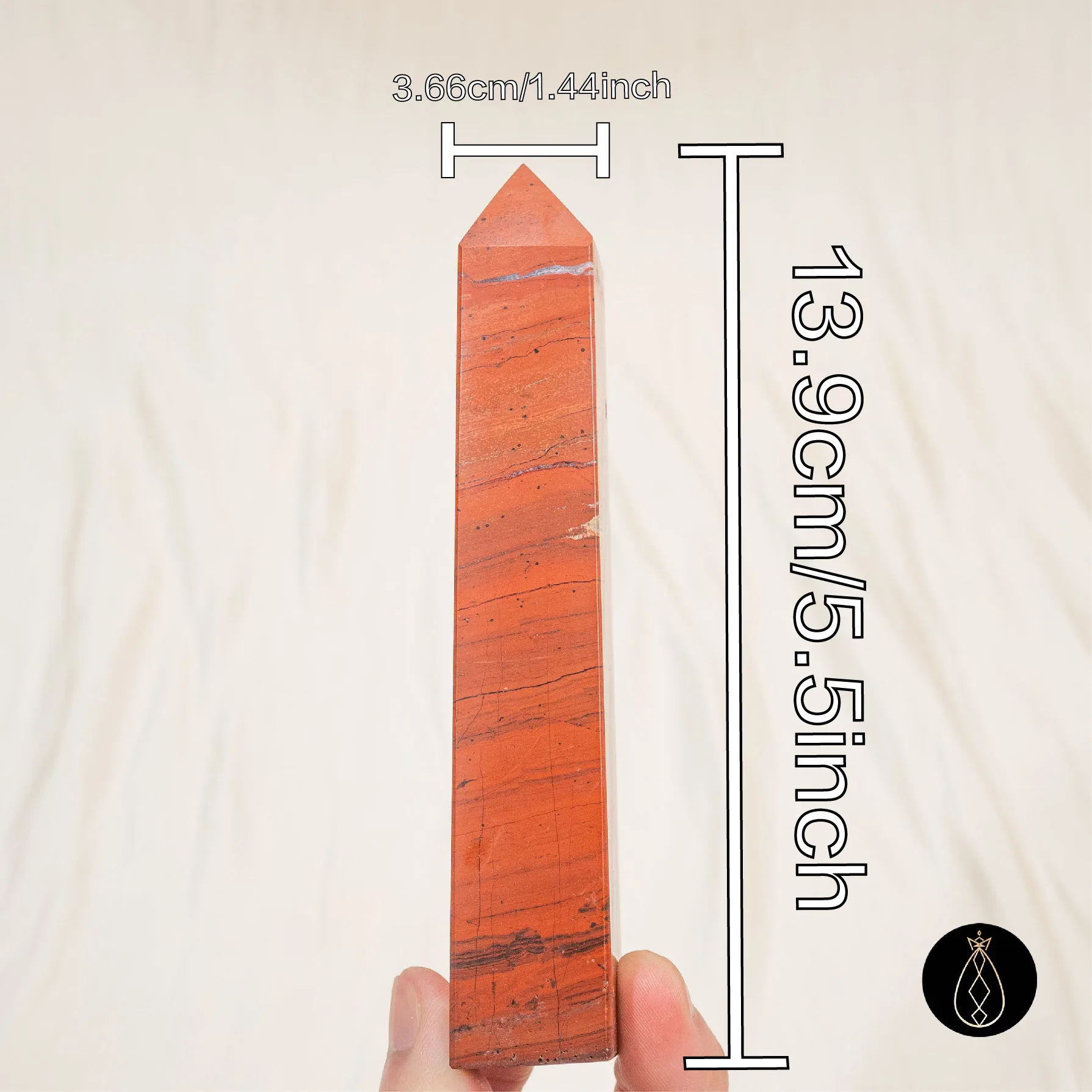 11–14 سم برج جاسبر أحمر طبيعي نقطة كريستال مصقولة يدويًا |   تأريض الحجر وديكور المنزل
