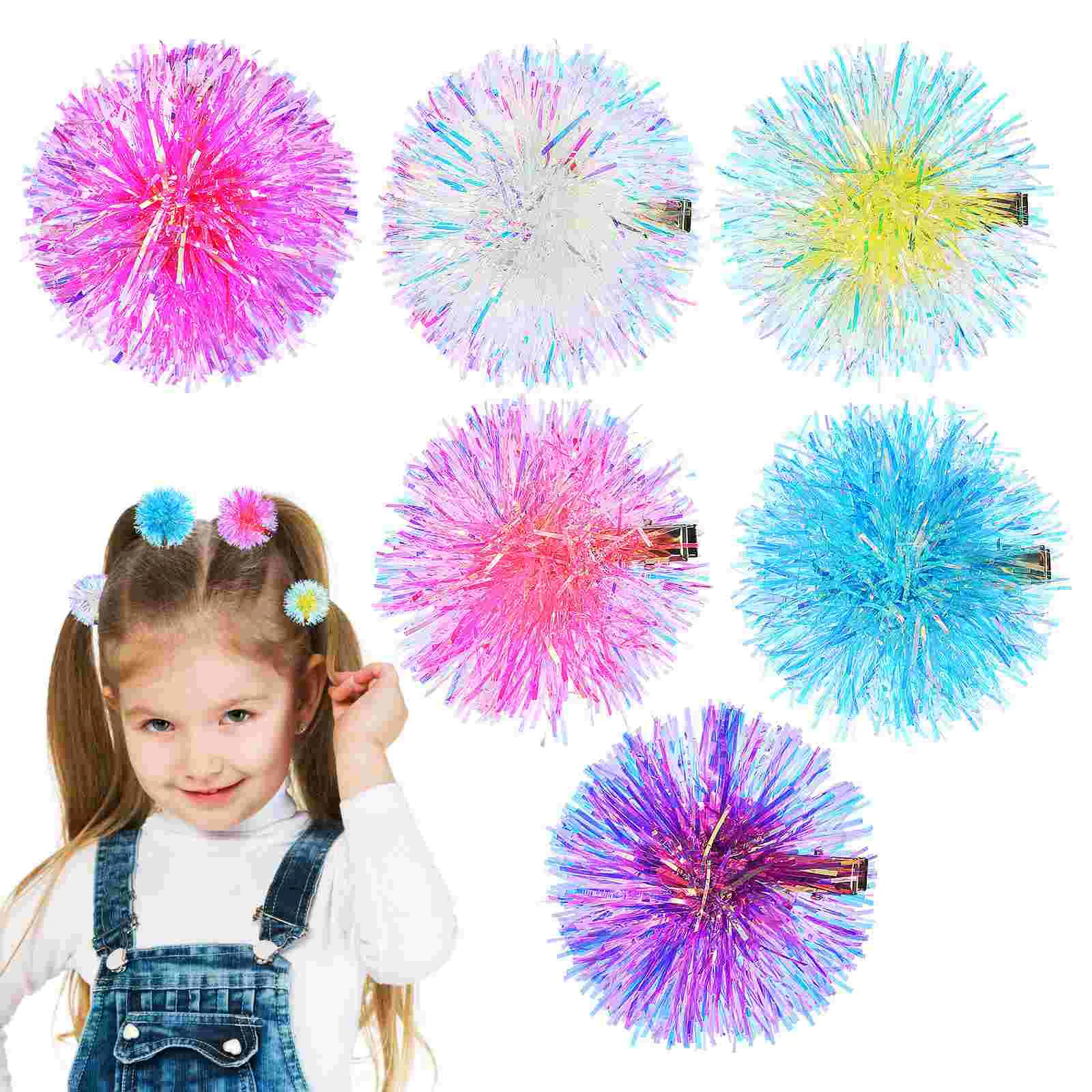 

6 Pcs Kids Hair Accessories for Girls Clips Teen Polyester Unique Metal Cute Miss