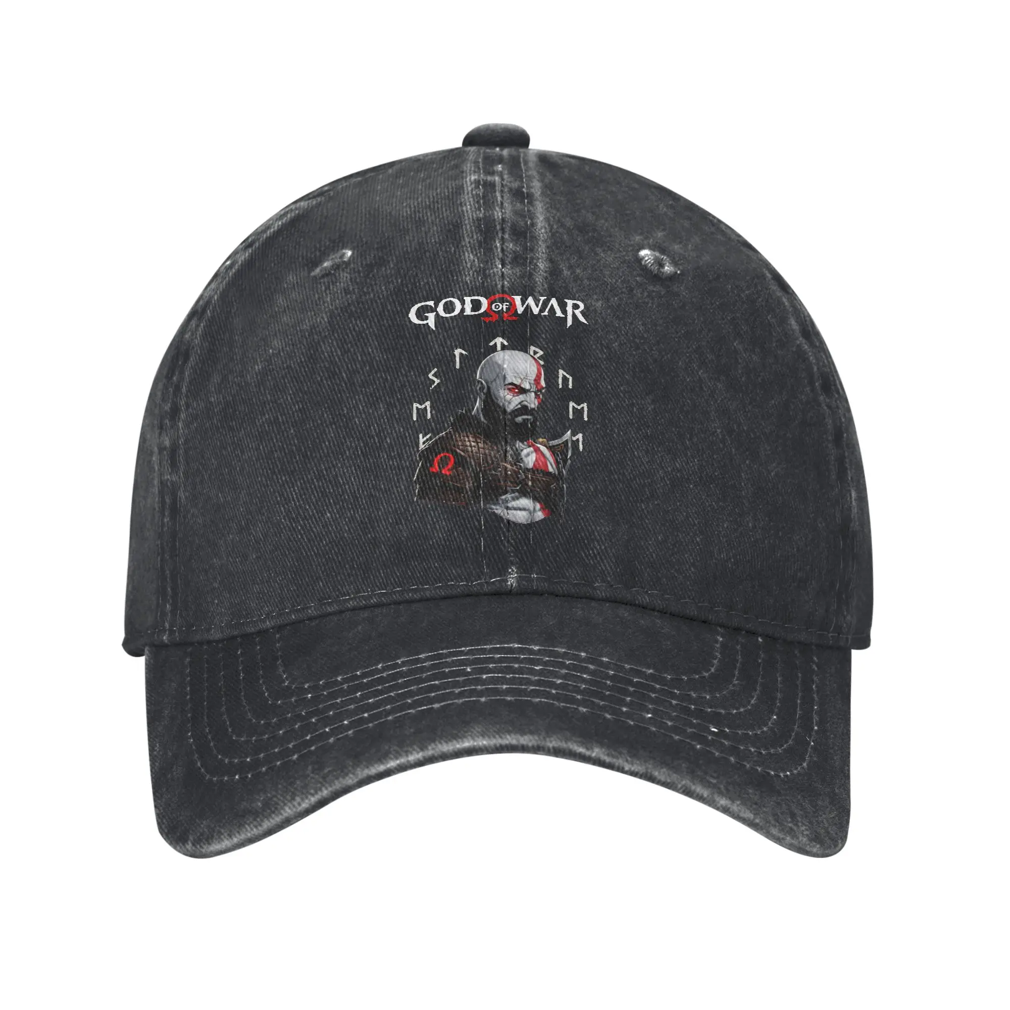 Kratos Wrath Of The Fallen God of War Baseball Caps Unisex Distressed Washed Snapback Hat  Outdoor Summer Adjustable Fit Cap