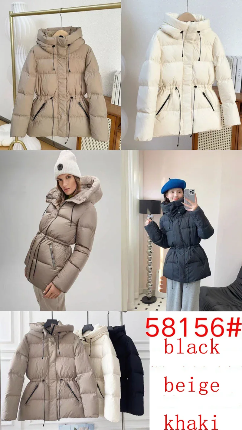 Winter Autumn Fashion Puffer Jacket Coat Women Warm Down Jacket Female Slim Thick Drawstring Snow Parkas