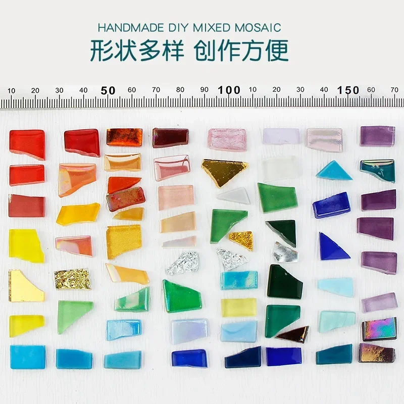 250g/500g/1000g DIY mosaic pieces irregular handicrafts decorative crystal glass polychrome particles