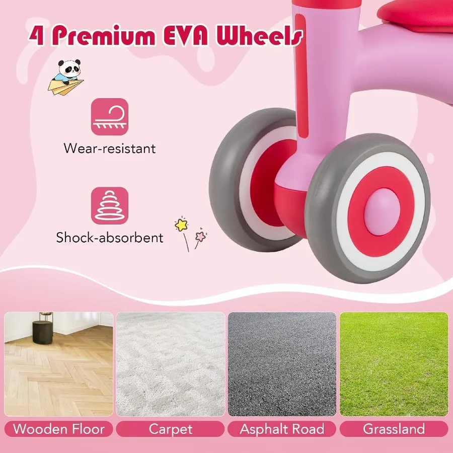 ม้าโยก 3 in 1 ของเล่นขี่ได้ จักรยานทรงตัว พร้อมล้อเรียบ 4 ล้อ แผ่นทรงตัวแบบถอดได้ และเบาะนั่งปรับระดับความสูงได้ สำหรับเด็กเล็ก