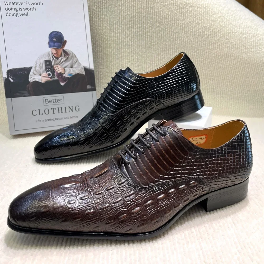 Men's Brown Genuine Leather Dress Shoes Designer Luxury Italian Brand Double Buckle Monk Strap Formal Office Wedding Footwear