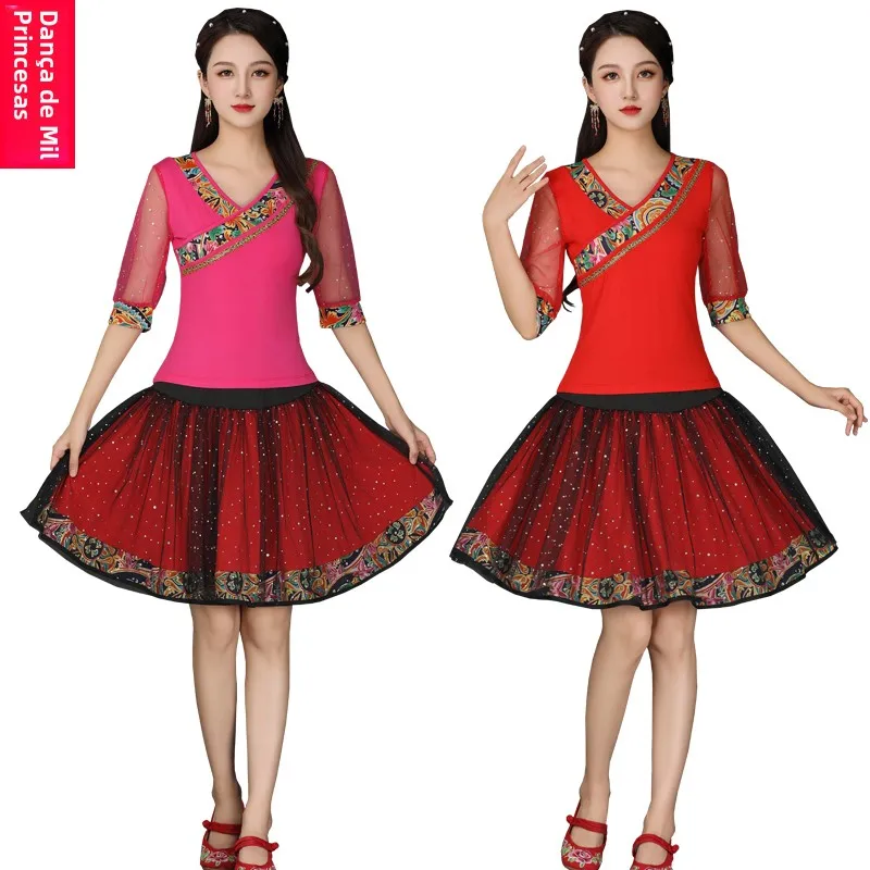 nouvelle-collection-d'ete-jupe-courte-de-style-national-pour-ensemble-de-danse-carree-tenue-de-performance-et-de-fitness-pour-meres-en-tissu-modal-couleur