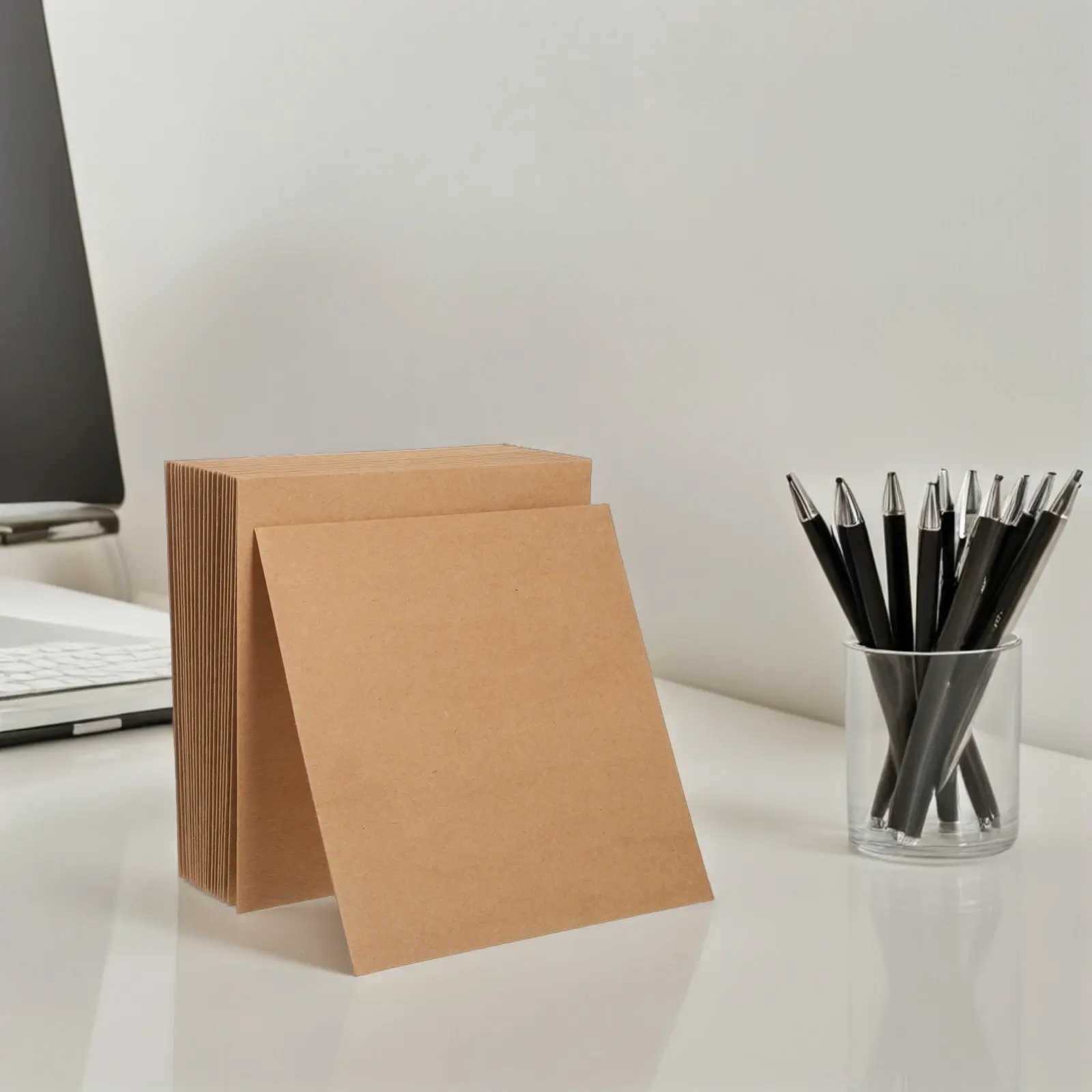 20Pcs Brown Kraft Paper Square Envelope 20x20cm Sturdy Thick Paper Packaging Sleeves for Wedding Invitations Cards Party Favors