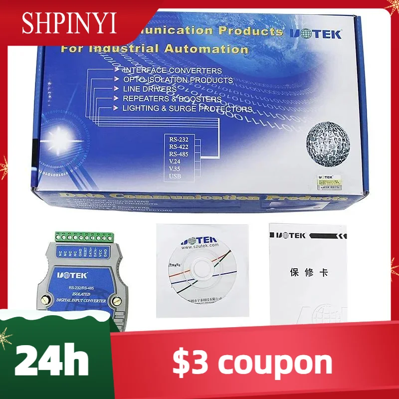 New UOTEK Digital 8 Channel Optical Isolated Wet Contact I/O Input Module Controller IO RS-232 RS-485 Adapter UT-5518