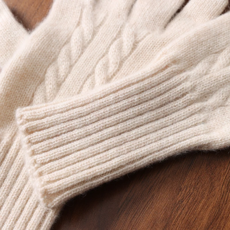 Winter Cashmere Knitted Gloves Men And Women Outdoor Riding Warm And Cold-Proof Wool Gloves