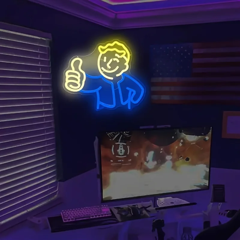 A Neon Sign,Suitable for BedroomVault BoyDimming GameLEDNeon Sign Wall Decorations Neon Sign Home Bar Club Game Room Party Unive