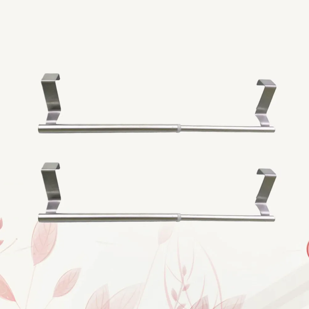 2Pcs Stainless Steel Wall Mounted Towel Bar Strong Load Bearing Towel Holder for Hand Fingertip Dish Towels Modern Bathroom
