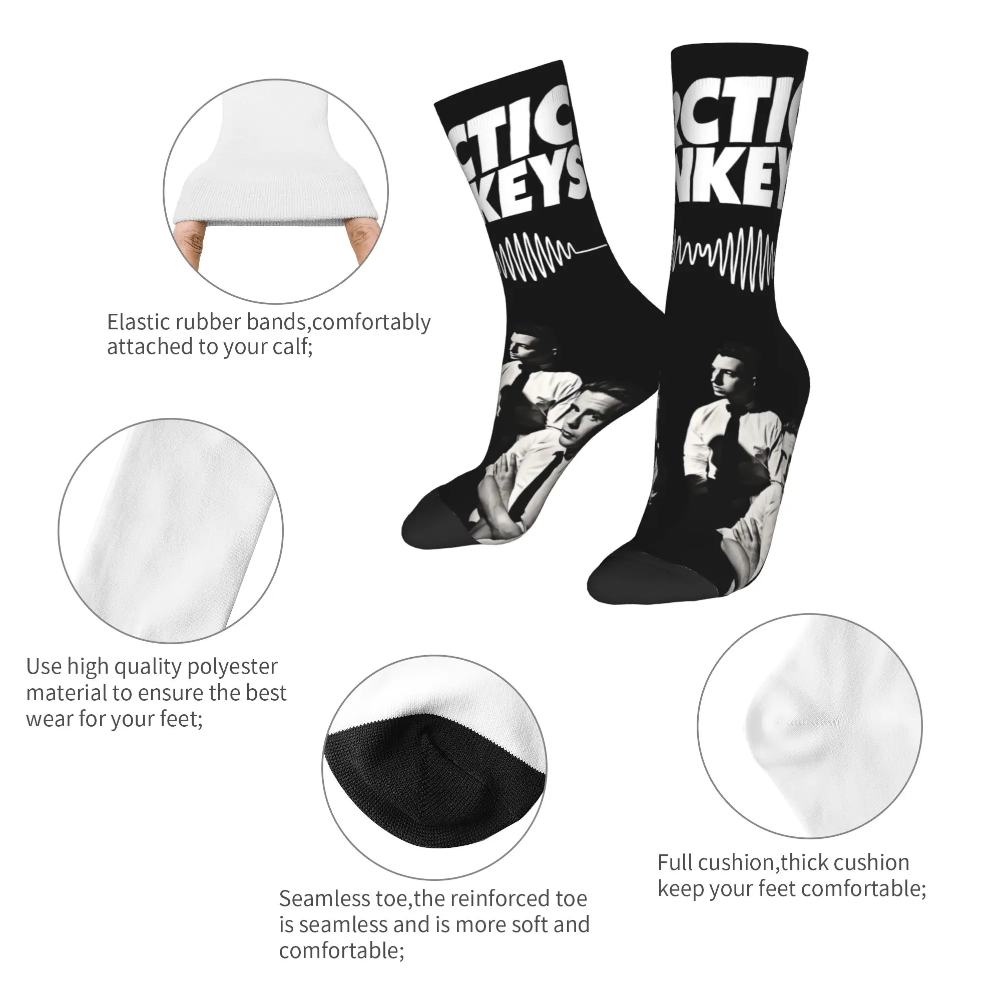 Rock Band Arctic Monkeys Socks  Retro Stockings Winter Non Slip Adults Men Socks Warm Soft Graphic Running Socks view 6
