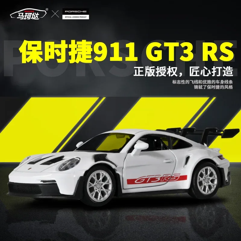 

1:36 Porsche 911 GT3 RS Supercar Alloy Car Model With Pull Back Sound Light Children Gift Collection Diecast Toy Model D164