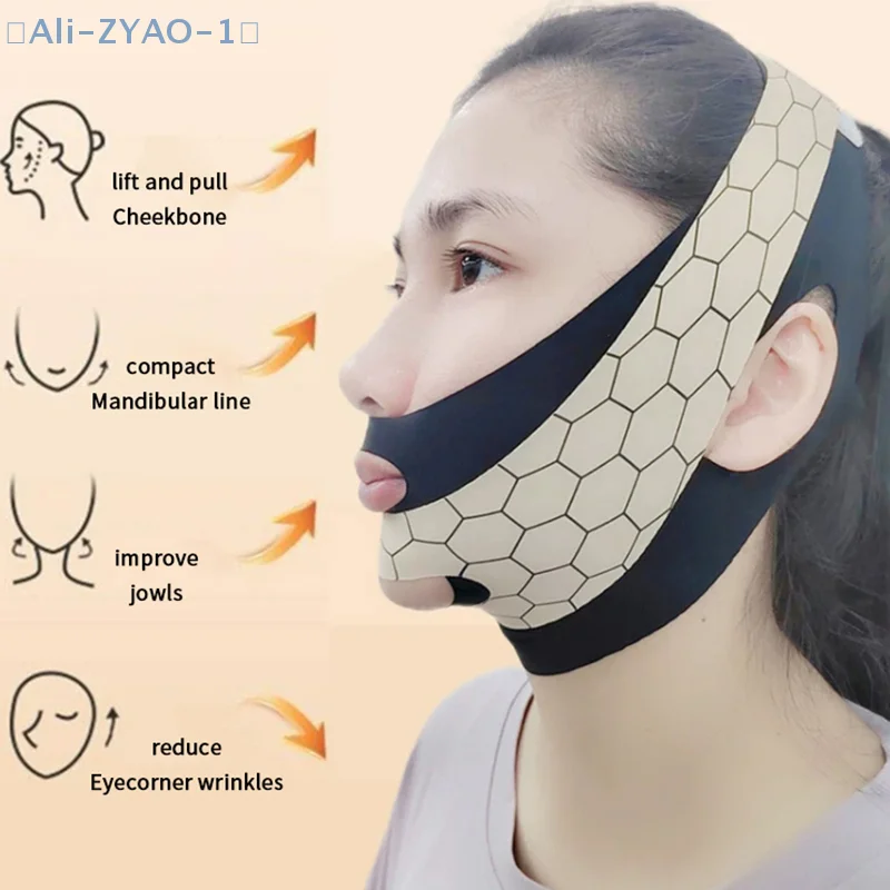 【ZYAO-1】新デザイン チンアップマスク Vライン ダブルレイヤー 顔痩せマスク スリミングストラップ スカルプティング スリープマスク フェイスリフティングベルト