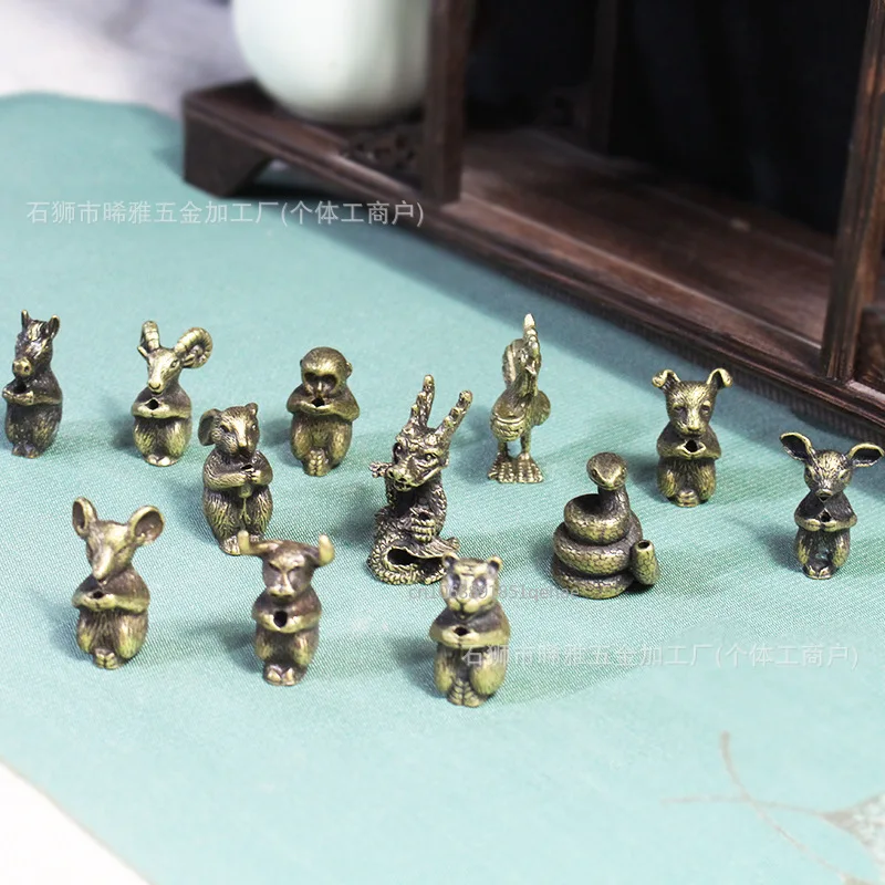 Metal Stick Incense Holder Burner Censer Mini Chinese Zodiac Animal Joss-Stick Stand For Home Fragrance Decoration Accessories