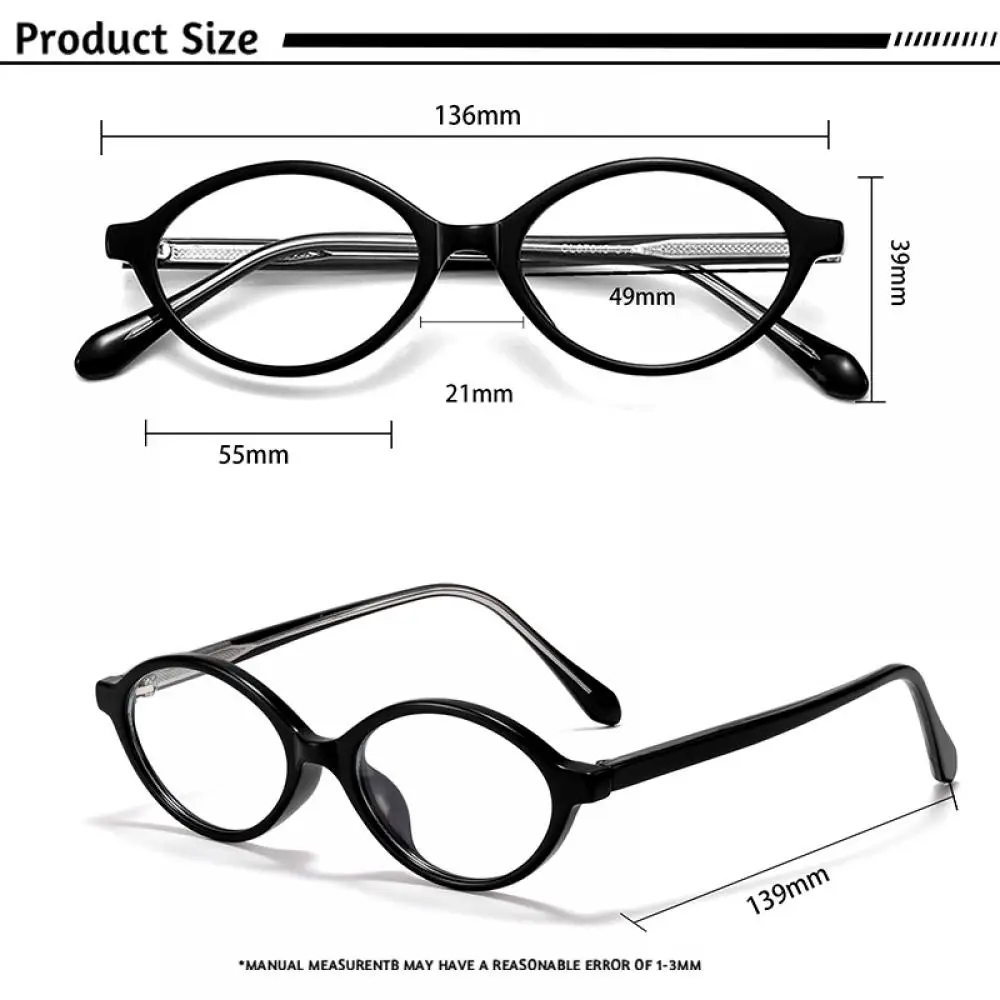 CATERSIDE Neue Retro Anti-Blaulicht-Brille für Damen und Herren, Tr-90 Ovaler Rahmen, Flache Gläser, Modische und Künstlerische Dekorationsbrille – Detail 3