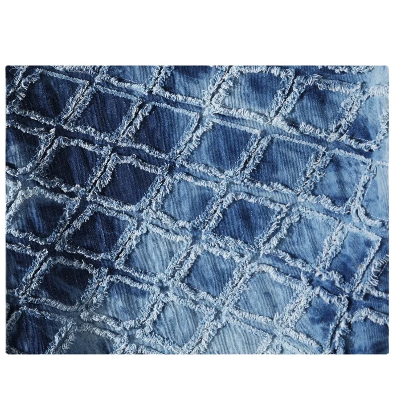 Imagem -05 - Gravata Tingida Tecido Quadriculado Textura Tridimensional Pano Lavado Espessado Vestuário Outerwear Designer Faça Você Mesmo Material de Costura