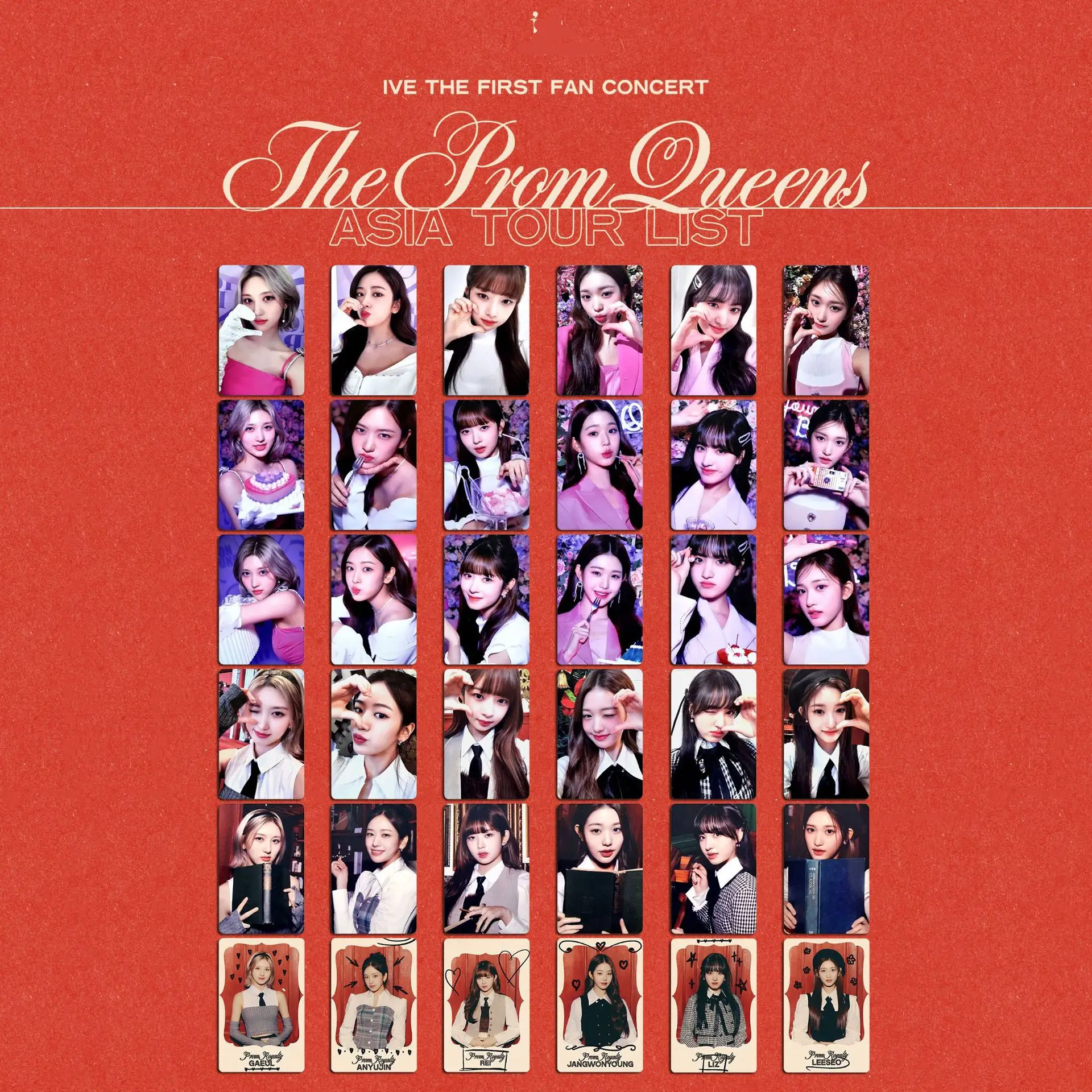 Kpop Idol 6pcs/set Lomo Cards IVE Photocards The Prom Queens Photo Card Postcard for Fans Collection