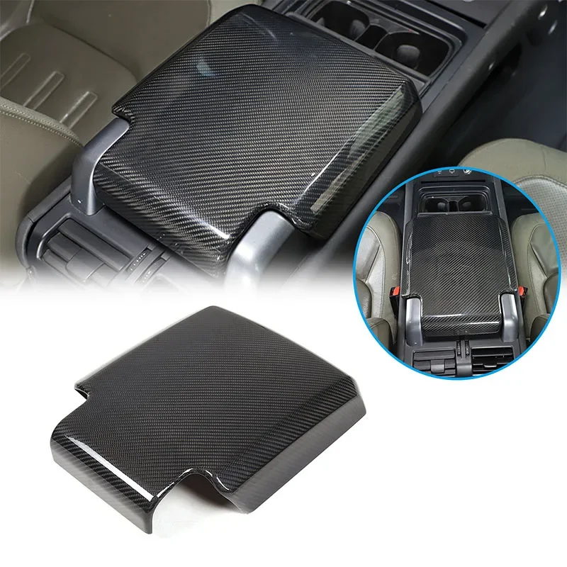 

Real Carbon Fiber Car Center Control Armrest Box Protective Cover Sticker For Land Rover Defender 90 110 2020-2024 Accessories