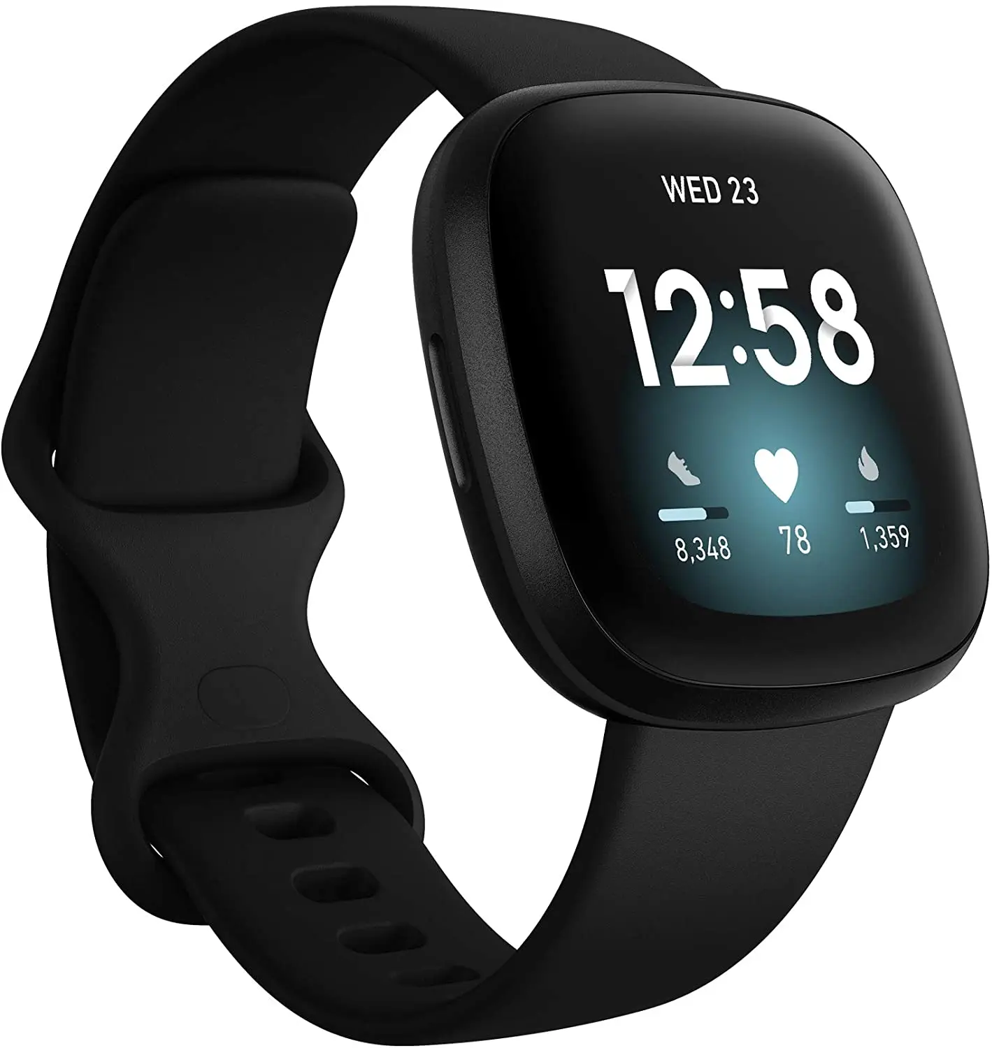 Fitbit Versa 3 Health & Fitness Smartwatch with GPS, 24/7 Heart Rate, voice Assistant & up to 6 + Days Battery, Black/Black