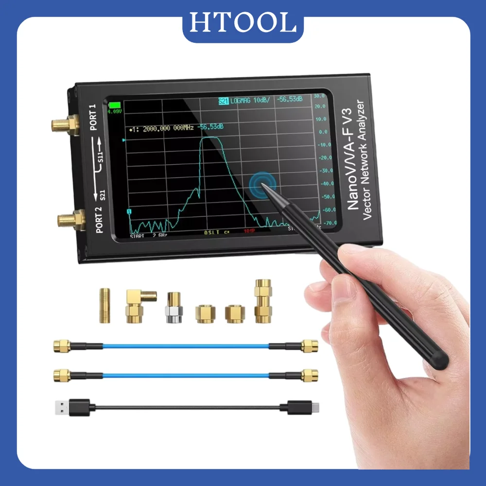 analisador de rede vetorial htool 1mhz6ghz nanovna f v3 analisador de antena hf vhf uhf vna 01