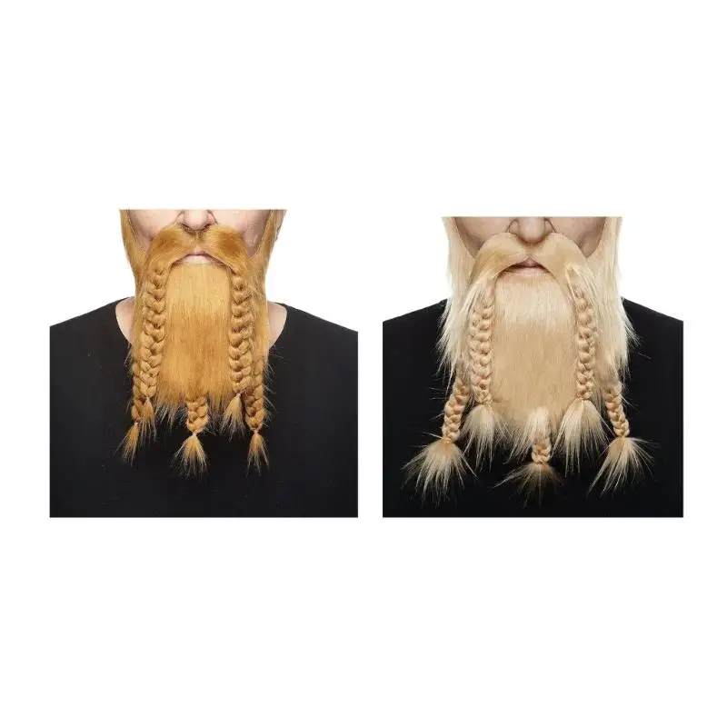 A52E Cosplay Costume Beard with Braided Strands for Party Character Looks