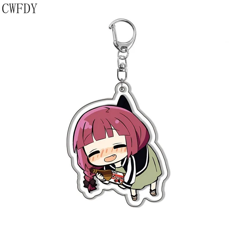 Anime Bocchi The Rock Girls Acrylic Keychain Gotou Hitori Ijichi Nijika Yamada Ryo Kita Ikuyo Figures Pendant Key Chain For Fans