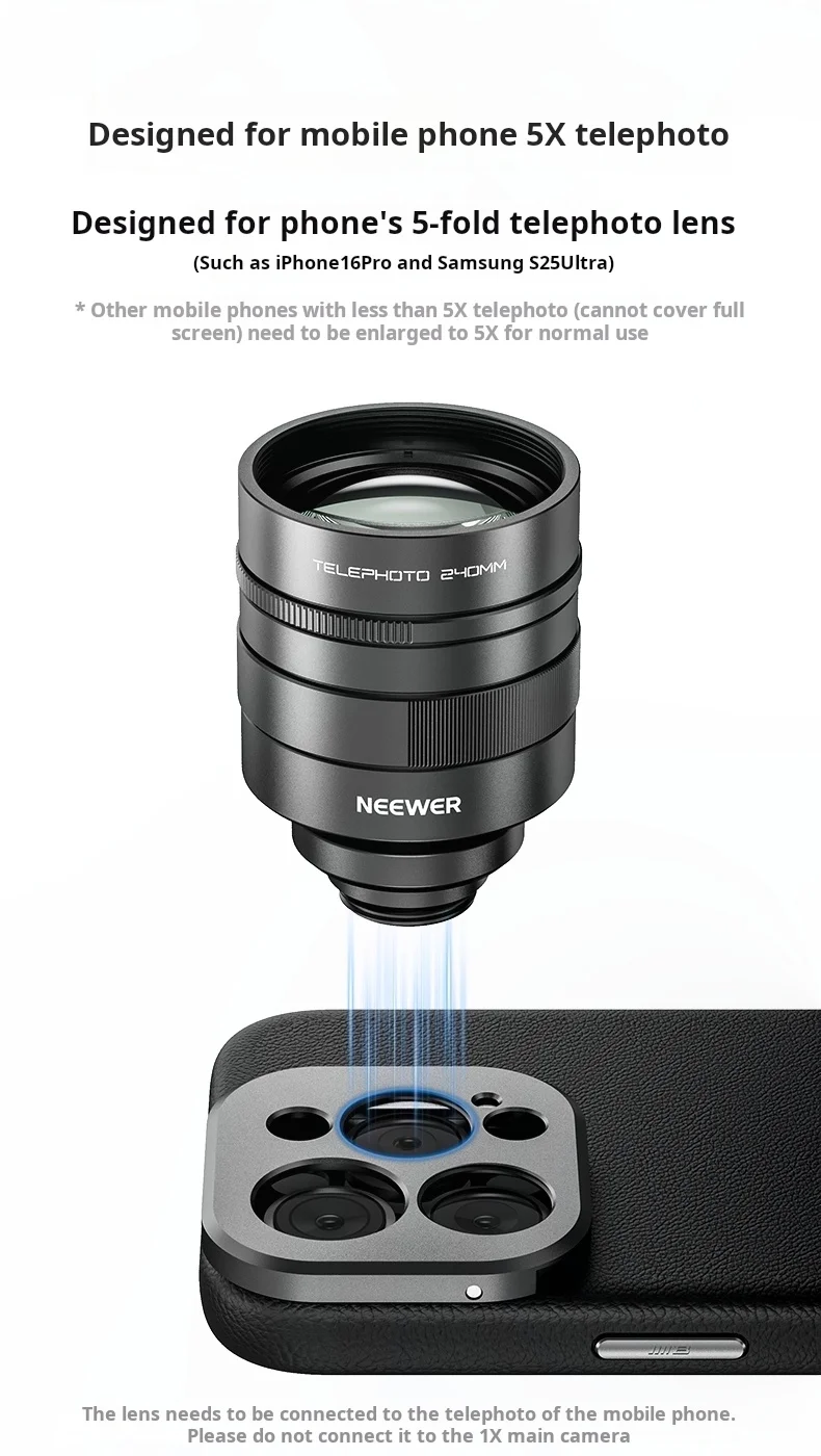 NEEWER عدسة المقربة 2X التكبير عدسة ماكرو خارجية آيفون فيفو Xiaomi oppo سامسونج عدسة الهاتف المحمول