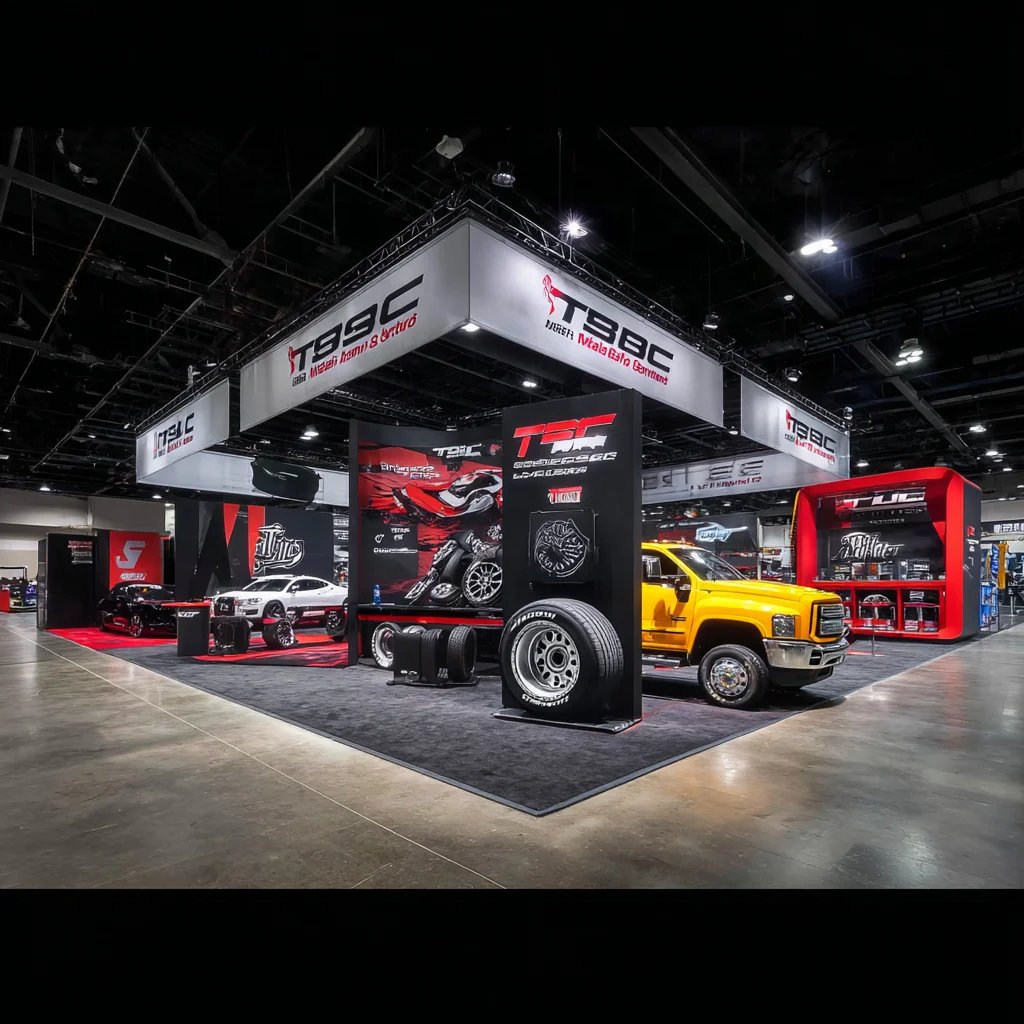 30x30 Foot Car Trade Show Booth Display Expo Display Fair Stall Backlit Modular Exhibition Booth Design for AAPEX