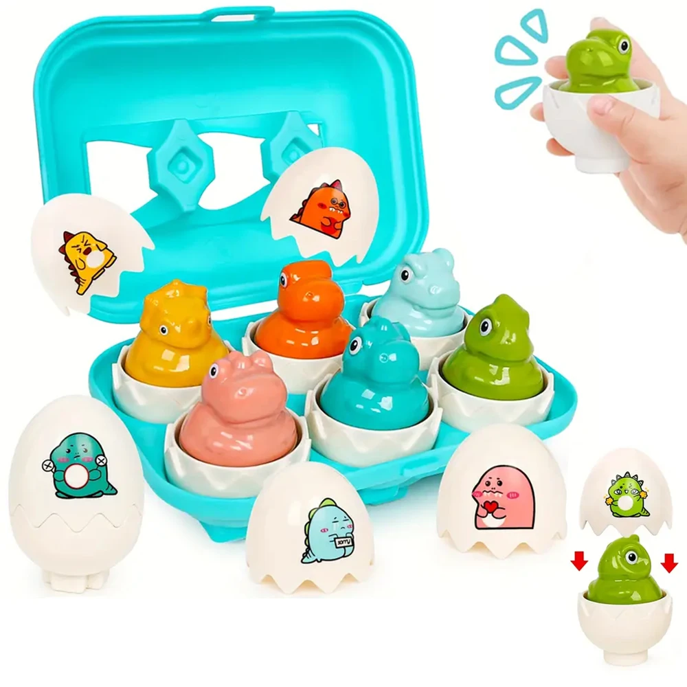 Jouet d'œufs intelligents de dinosaure Montessori, tri sensoriel, jeu de correspondance des couleurs, jouet éducatif pour enfants, cadeau pour garçon et fille, Graffiti à faire soi-même