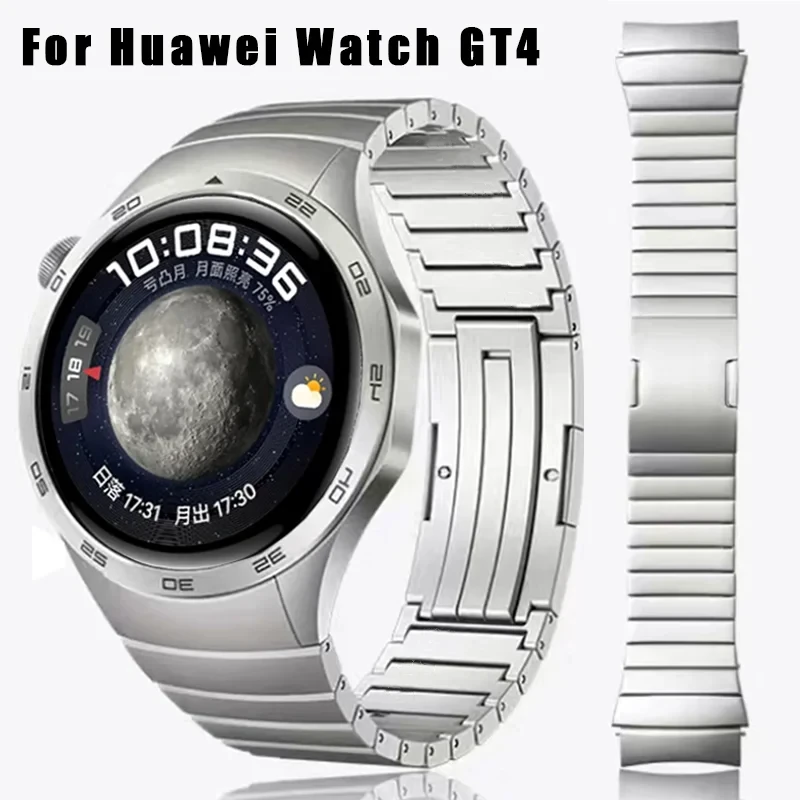 

No Gaps Curved End Strap for Huawei Watch GT4 46mm 22mm Luxury Stainless Steel Band Correa Quick Release Quick Fit Mens Bracelet