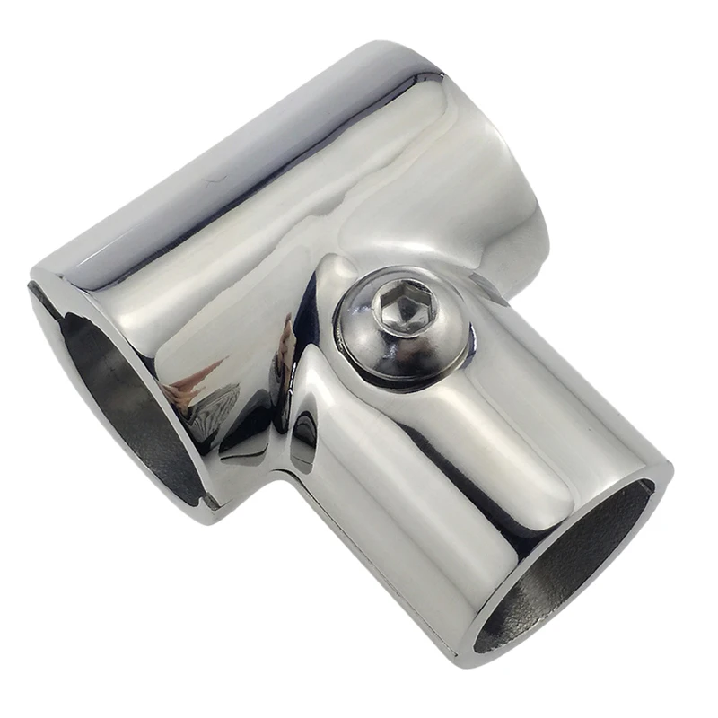 Adjustable 22mm Boat Separable T-shape Hand Rail Tee Fitting Joint Open Split Tube Pipe Adapter Connector 90° Detachable 3-Way