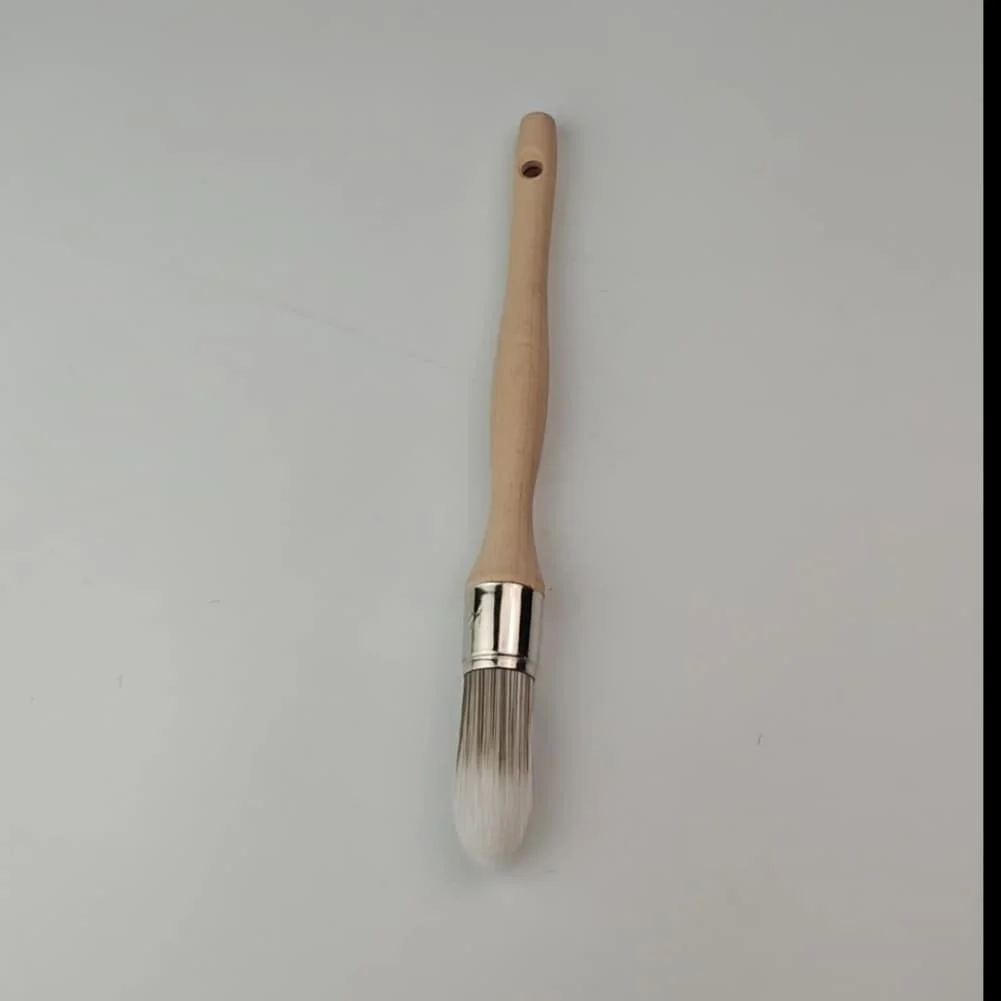 55mm round head car detailing brush for precision cleaning of vents dashboard grooves and fabric upholstery edges